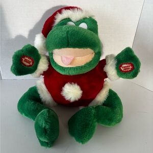 Dandee Musical SANTA FROG Plush Silly Sounds Christmas Tunes Vintage Stuffed